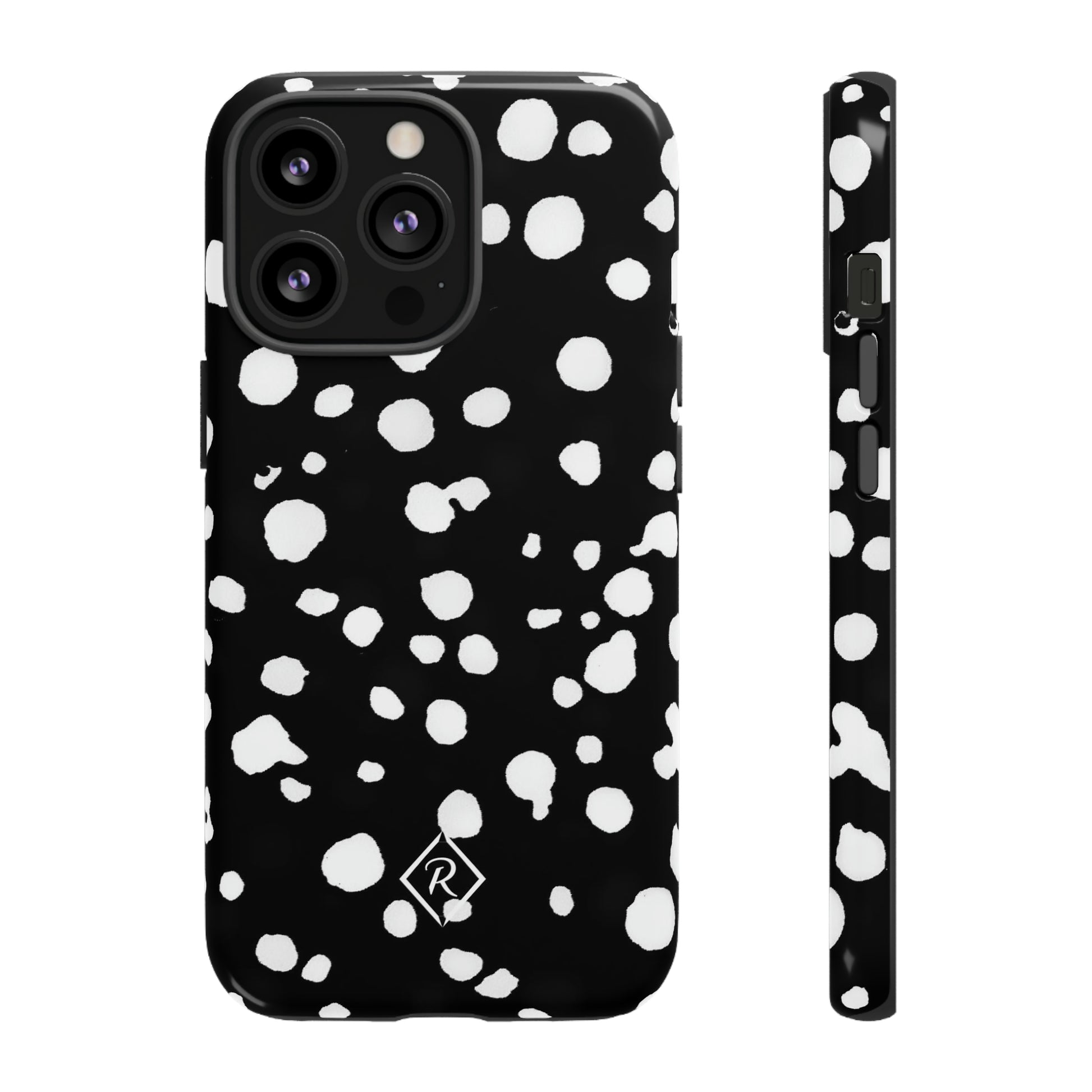 Shockproof iPhone 13 Phone Case - Glossy Front and Side View