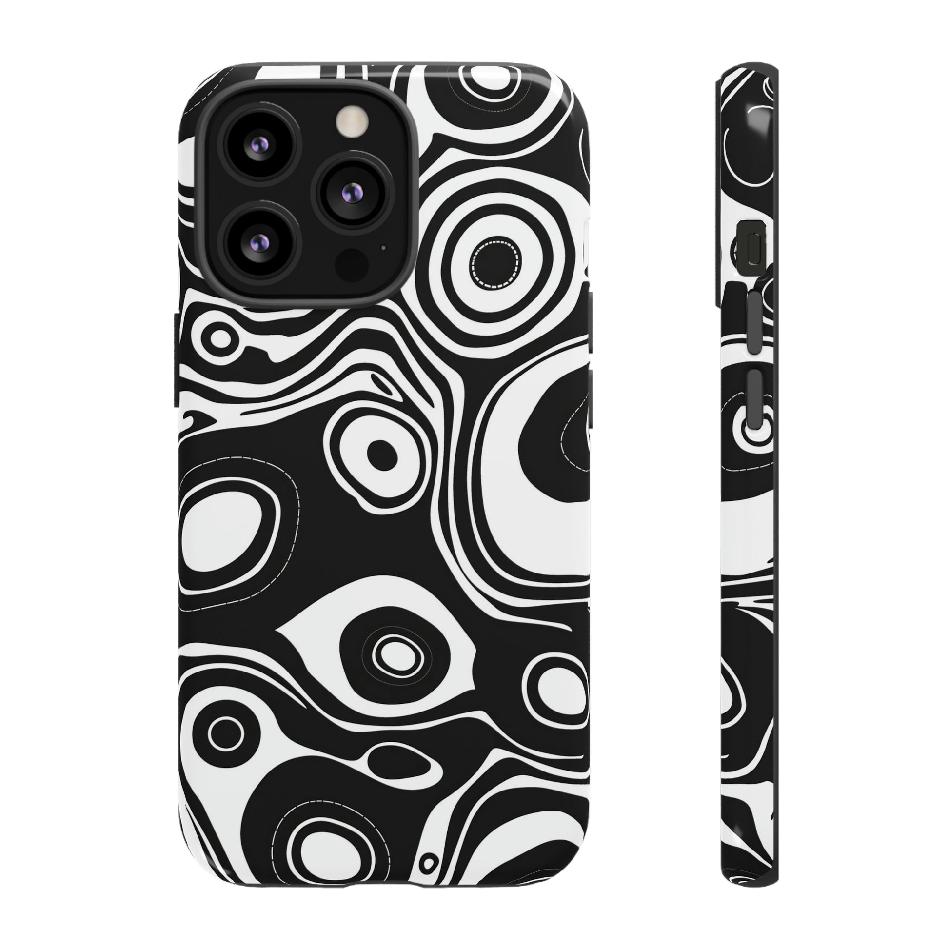 Shockproof iPhone 13 Phone Case - Glossy Front and Side View