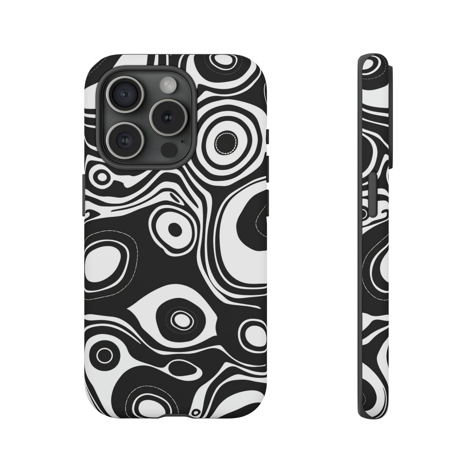 Shockproof iPhone 15 Phone Case - Matte Front and Side View