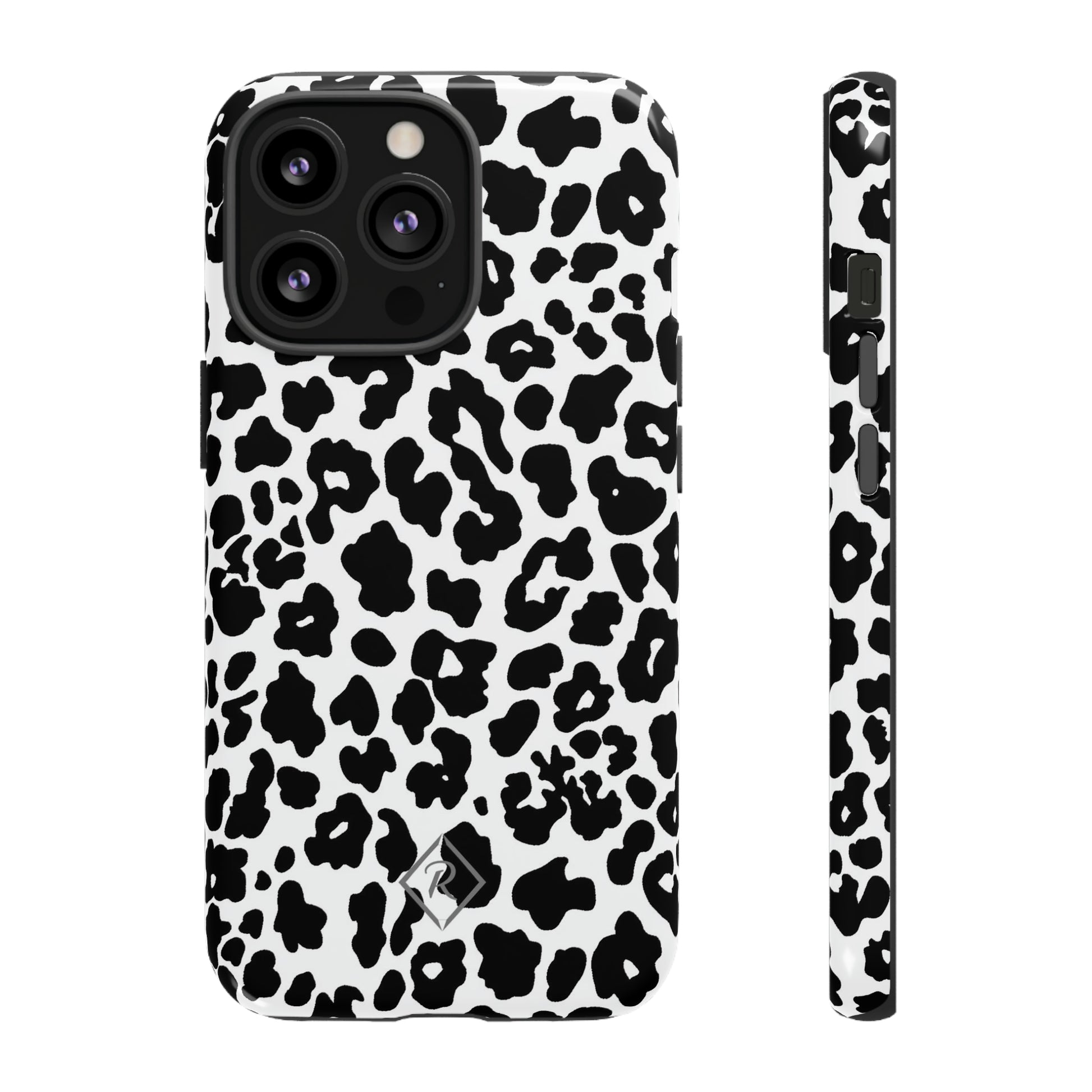 Shockproof iPhone 14 Phone Case - Glossy Front and Side View