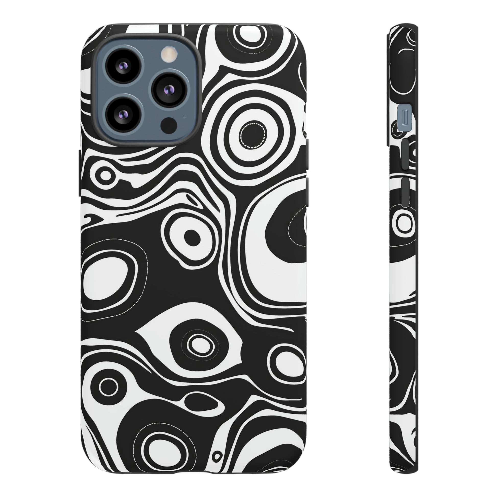 Shockproof iPhone 13 Phone Case - Matte Front and Side View