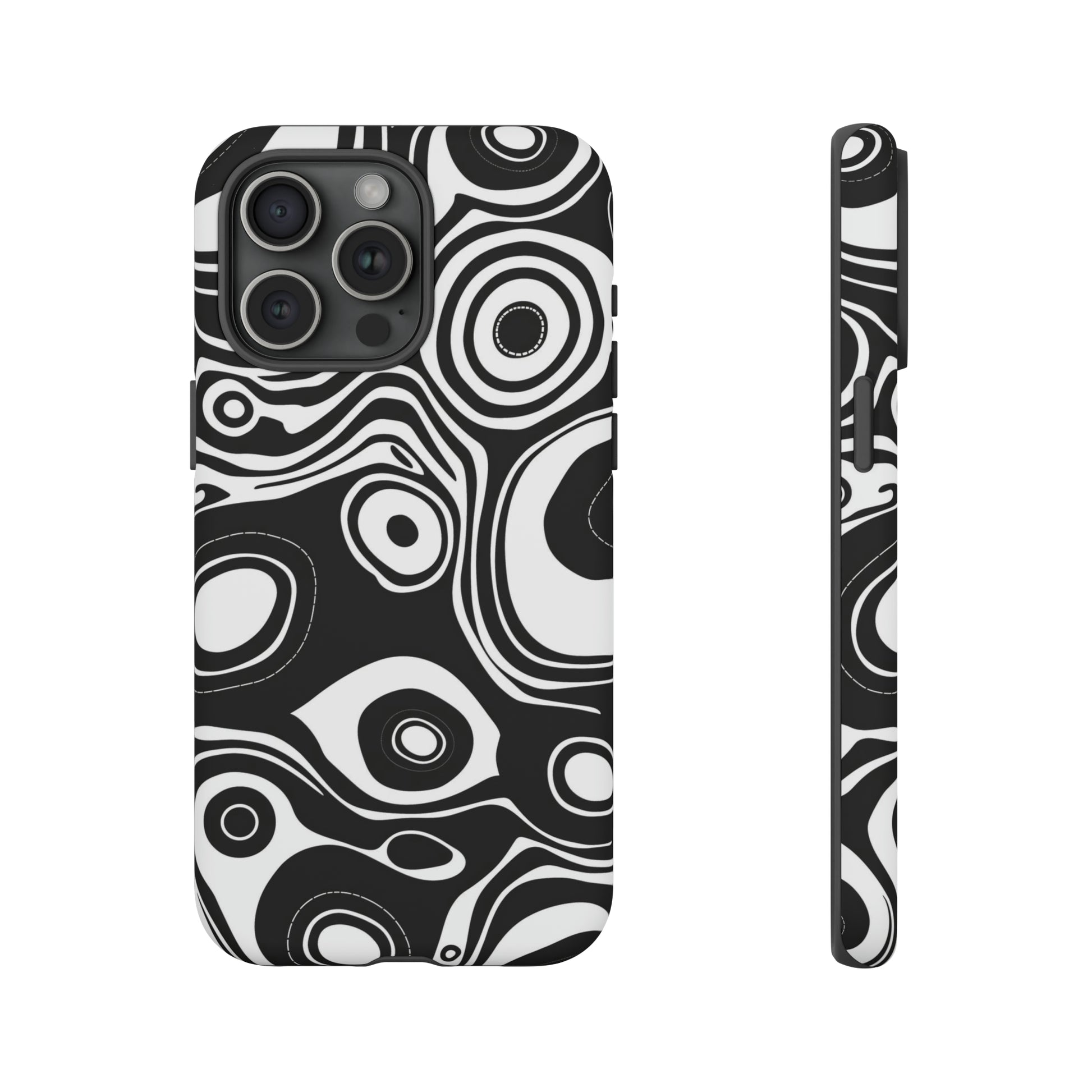 Shockproof iPhone 15 Phone Case - Matte Front and Side View