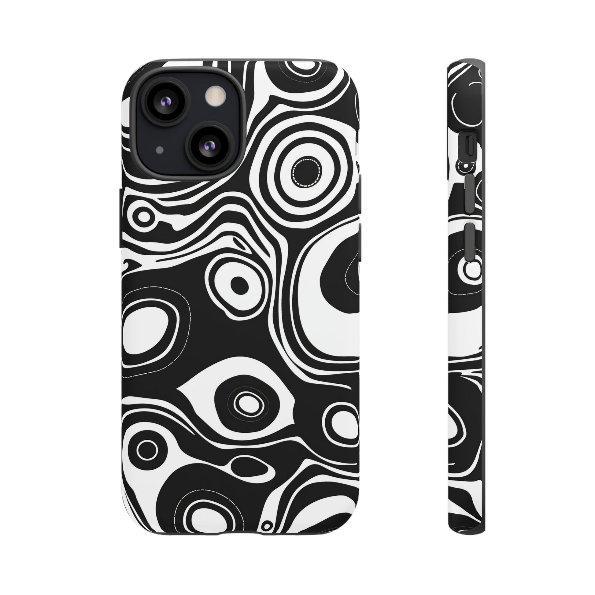 Shockproof iPhone 13 Phone Case - Matte Front and Side View