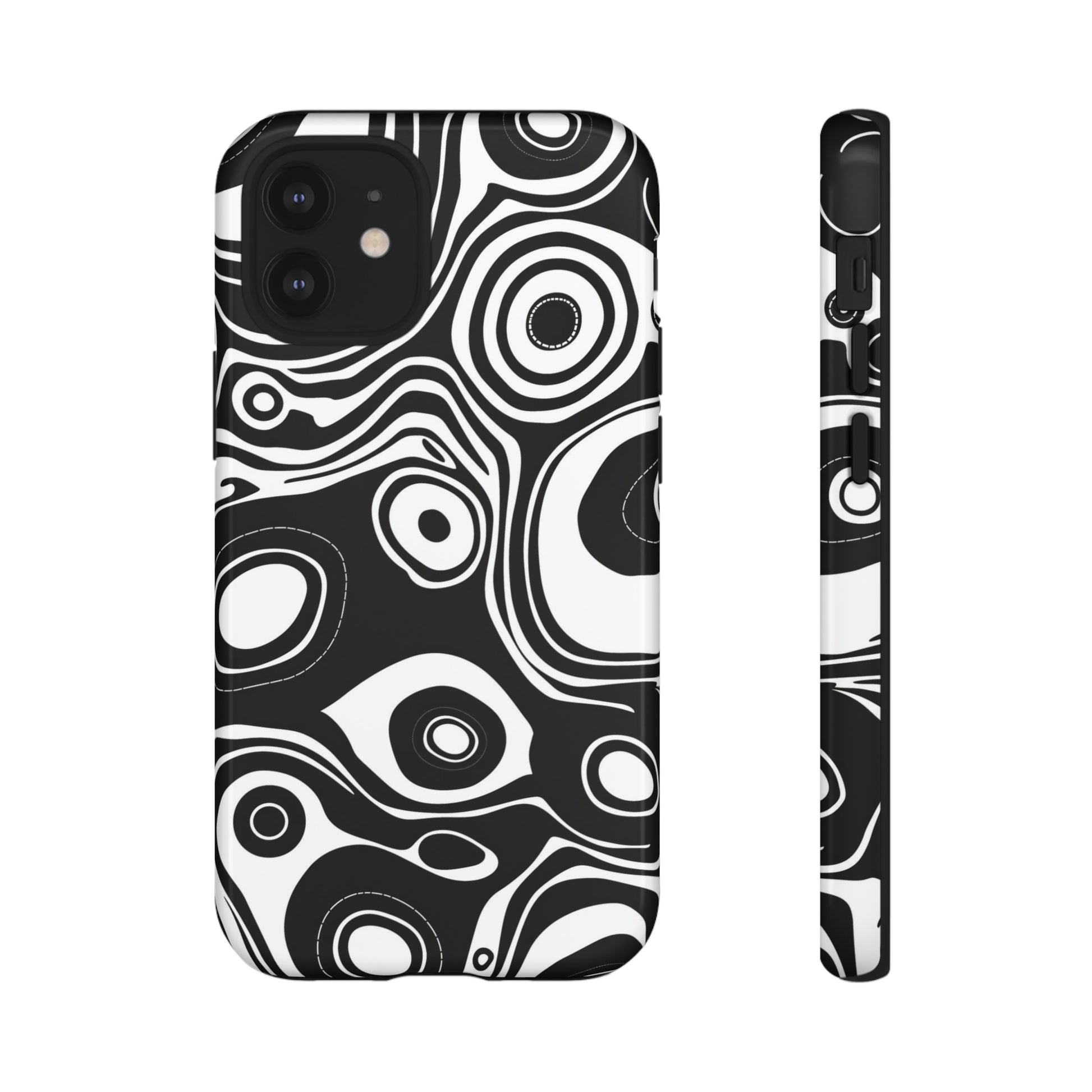 Shockproof iPhone 12 Phone Case - Glossy Front and Side View