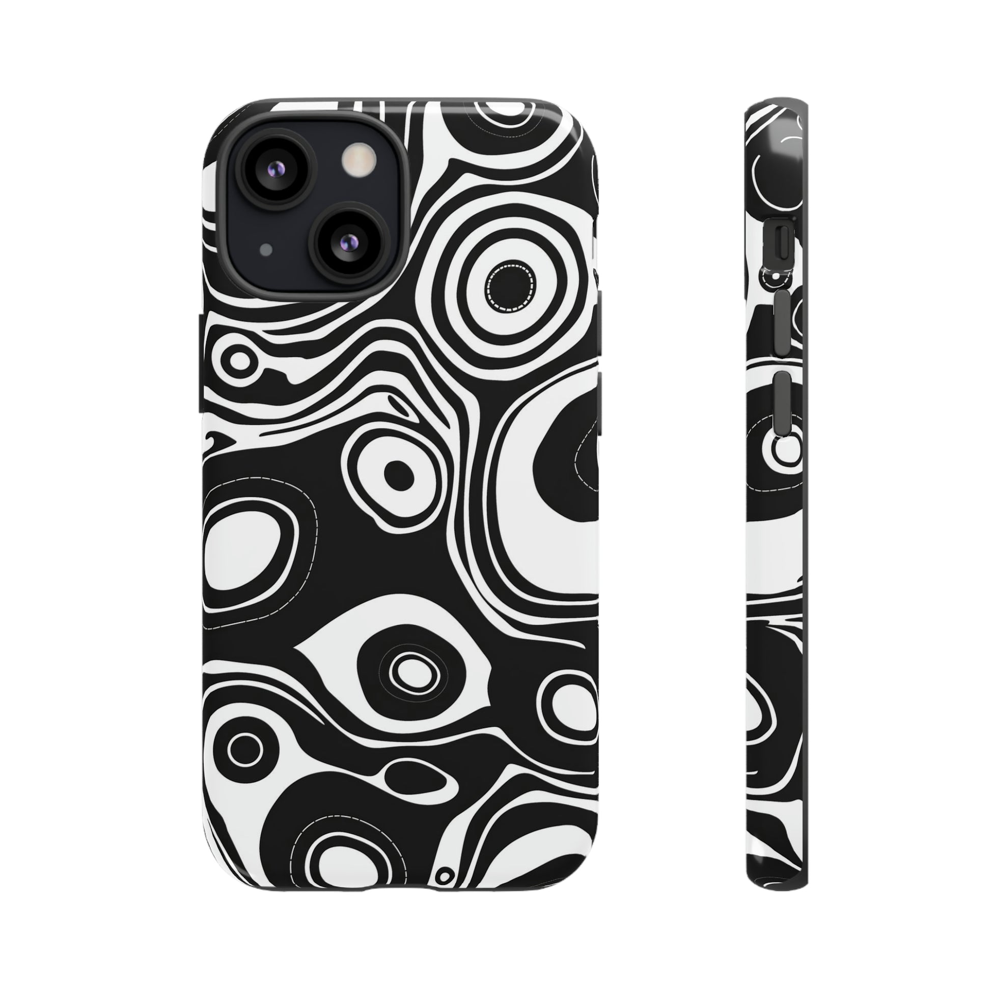 Shockproof iPhone 13 Phone Case - Glossy Front and Side View