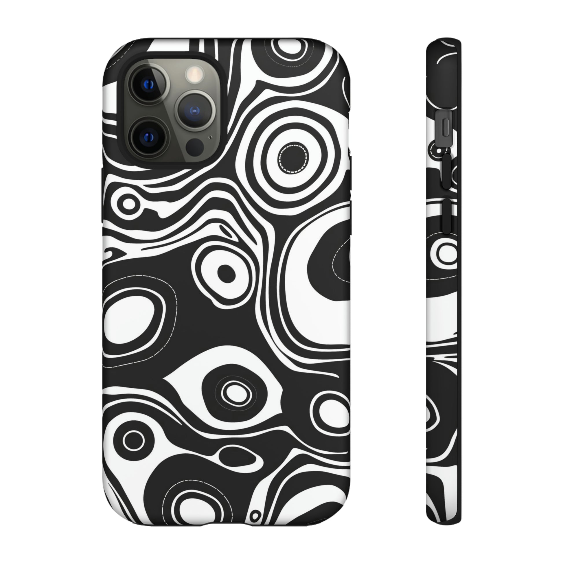 Shockproof iPhone 12 Phone Case - Matte Front and Side View