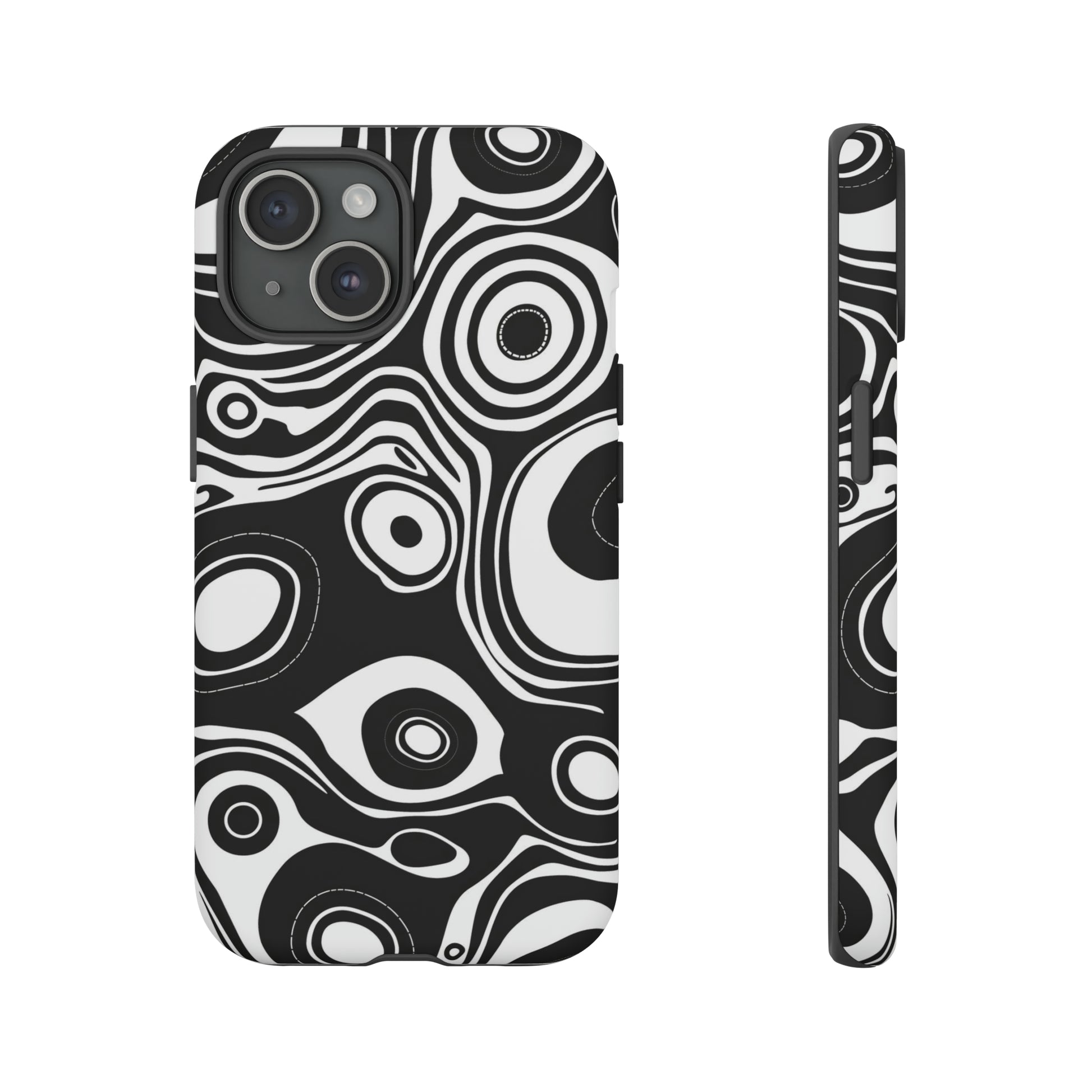 Shockproof iPhone 15 Phone Case - Matte Front and Side View