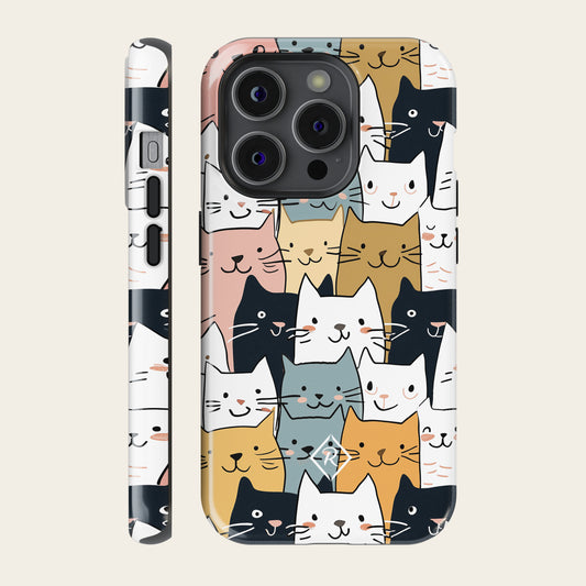 Marble Phone Case - Kitty Collage for iPhone, Samsung and Google Pixel - Roxique. Where durability meets style.