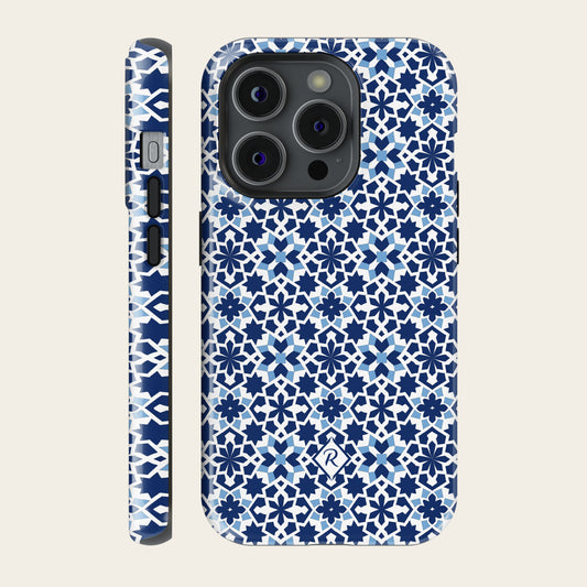 Moroccan Phone Case - Azure Mosaic for iPhone, Samsung and Google Pixel - Roxique. Where durability meets style.