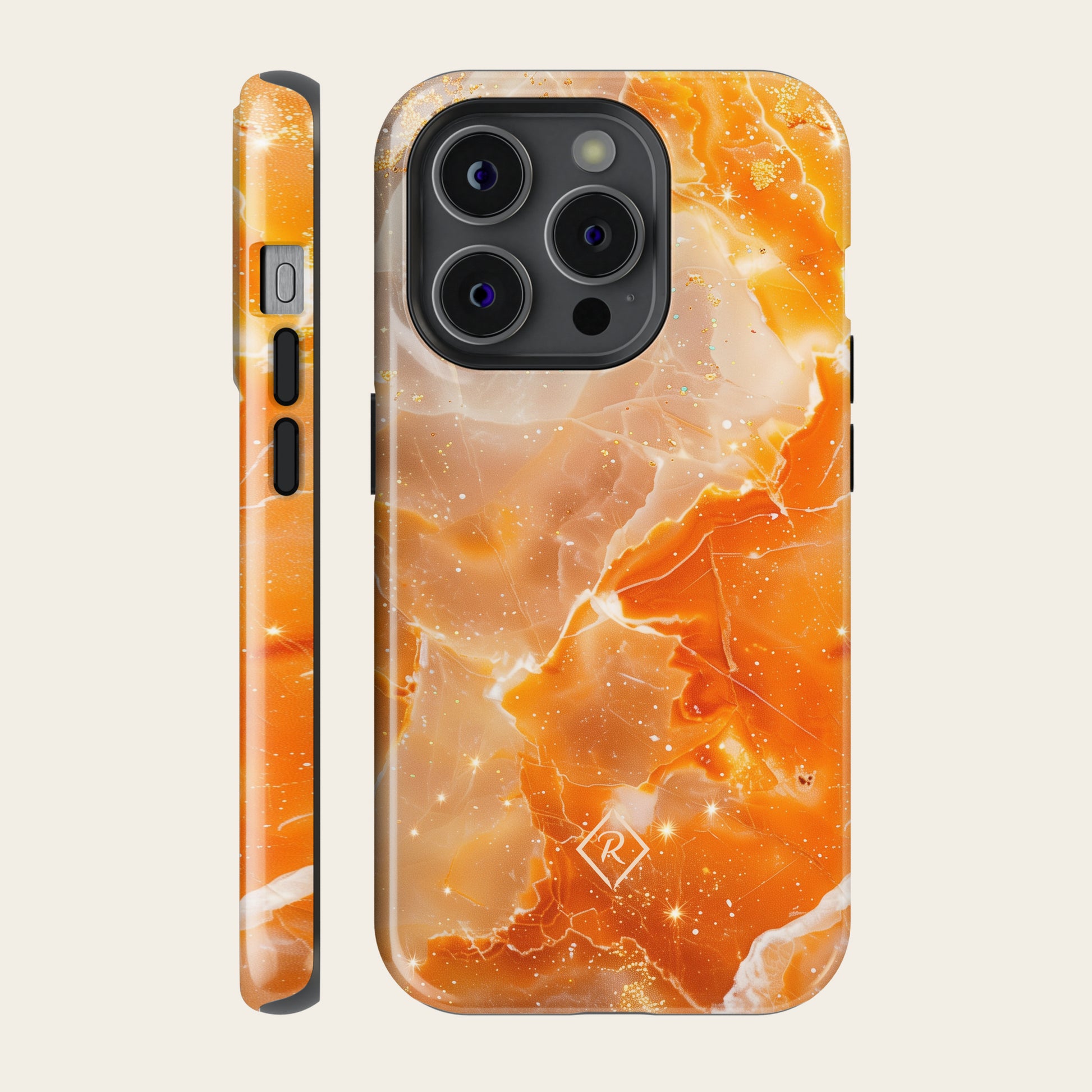 Marble Phone Case - Golden Ember for iPhone, Samsung and Google Pixel - Roxique. Where durability meets style.