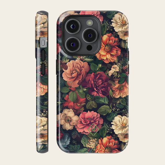 Floral Flower Phone Case - Blossom Noir for iPhone, Samsung and Google Pixel - Roxique. Where durability meets style.