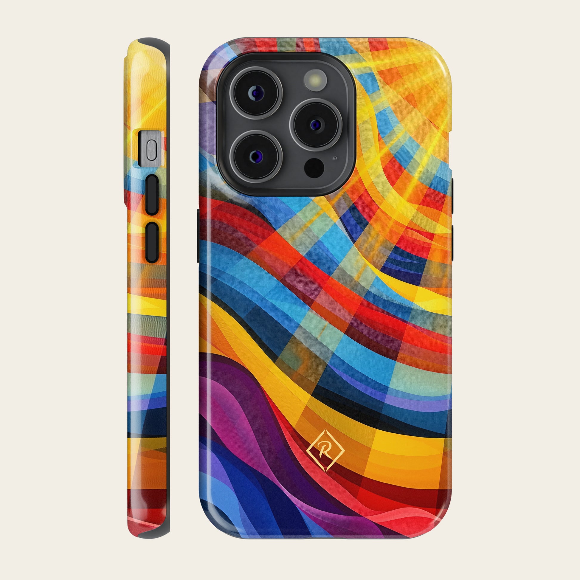 Patterned Funky Sunny Phone Case - Sunrise Swirl for iPhone, Samsung and Google Pixel - Roxique. Where durability meets style.