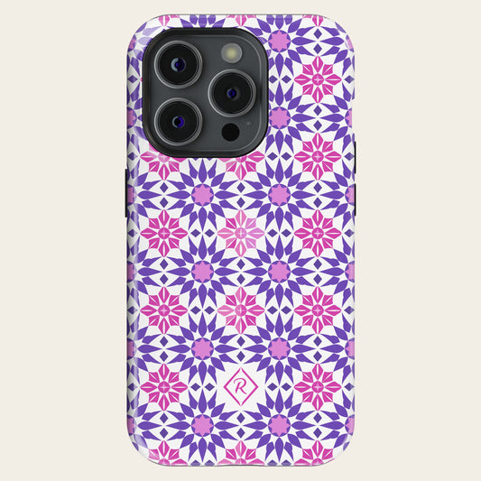 Moroccan Purple Phone Case - Lavender Harmony for iPhone, Samsung and Google Pixel - Roxique. Where durability meets style.