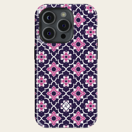 Pink Purple Moroccan Phone Case - Petal Playtime Moroccan for iPhone, Samsung and Google Pixel - Roxique. Where durability meets style.