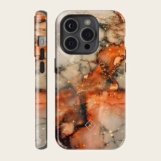 Marble Phone Case - Amber Radiance for iPhone, Samsung and Google Pixel - Roxique. Where Style Meeds Durability