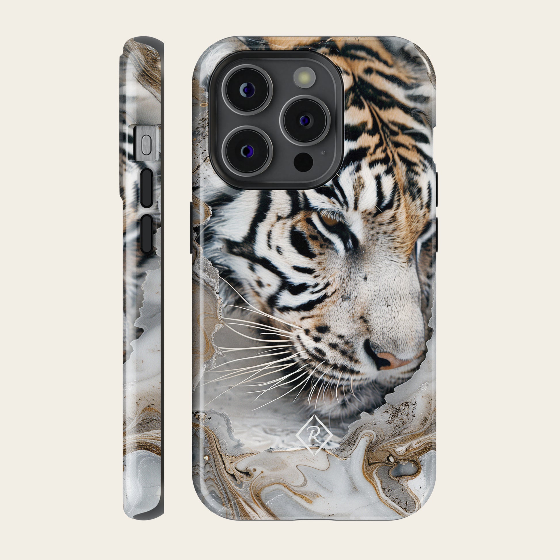 Animal Tiger Phone Case - Tiger Whirl for iPhone, Samsung and Google Pixel - Roxique. Where durability meets style.